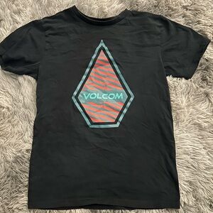 Volcom Charcoal Tee with Striped Collar